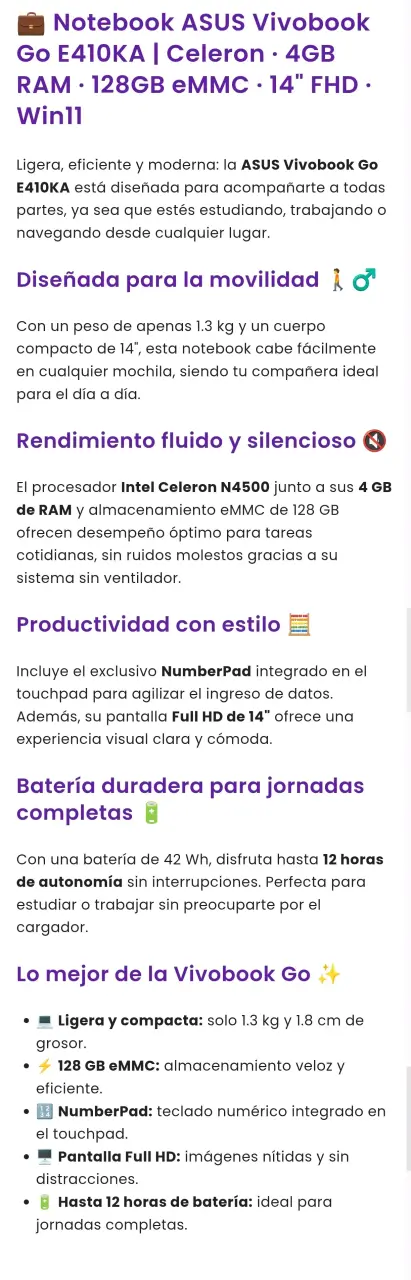 Notebook Asus 14" Windows 11 - 4