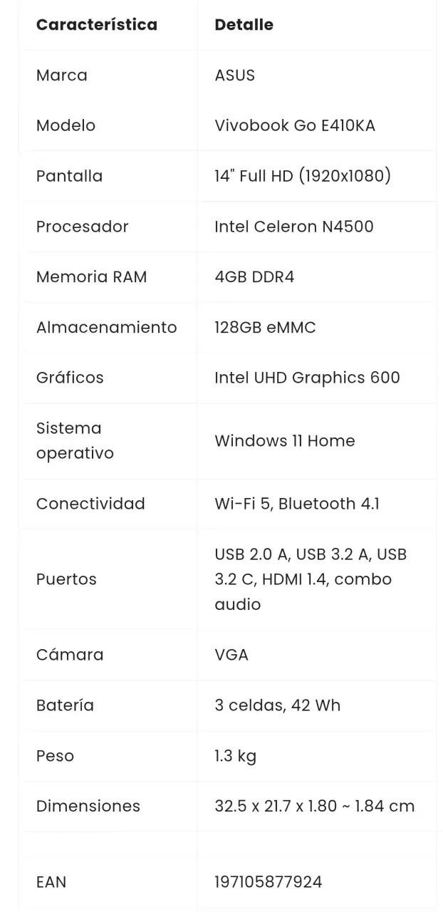 Notebook Asus 14" Windows 11 - 5