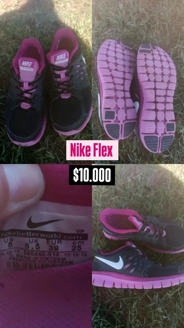 Zapatillas Nike Flex negras y rosadas