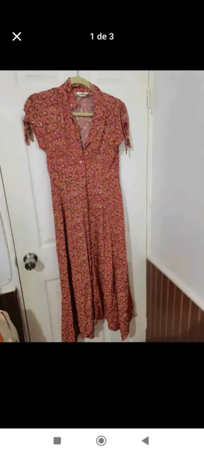 Vestido largo estampado rosa - miniatura 1