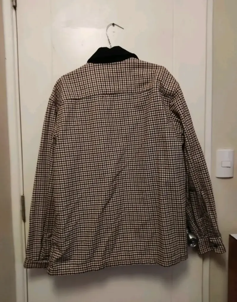 Chaqueta de cuadros marrón HyM - 2