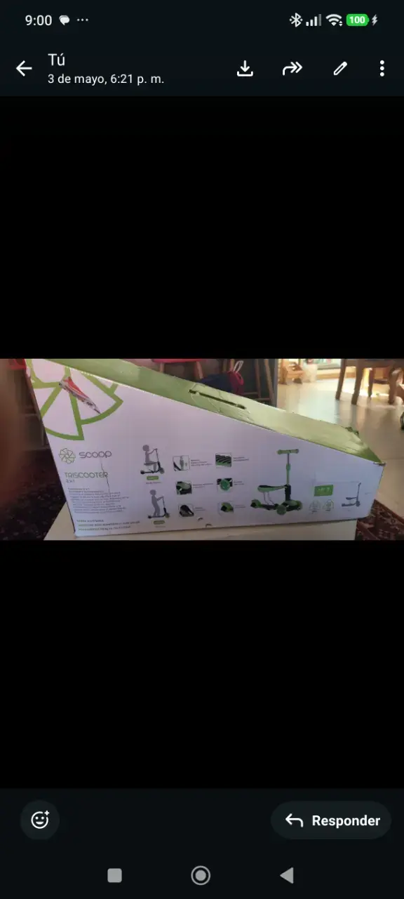 Triciclo scooter verde 3 ruedas - 2