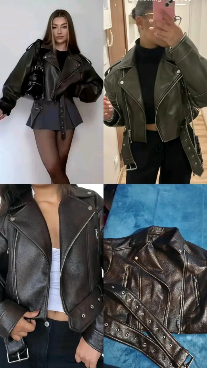 Chaqueta de cuero chocolate