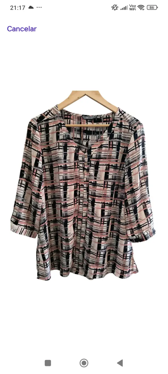 Blusa estampada de manga 3/4 - 1