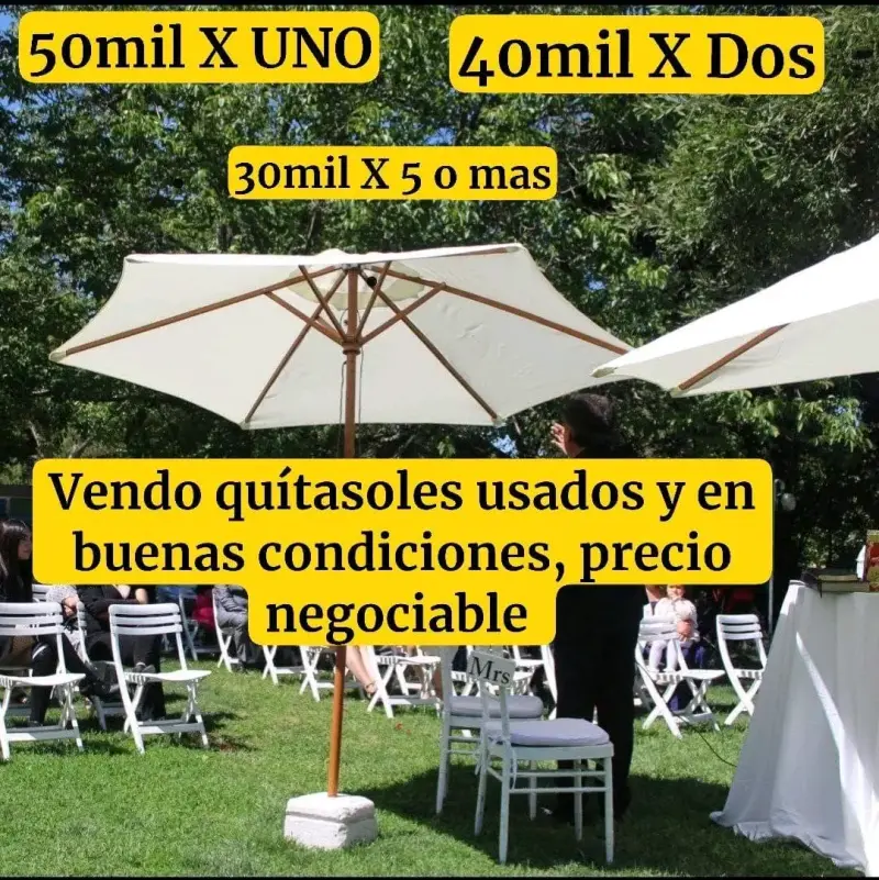 Quitasol usado, buen estado, 2.5 mts diámetro