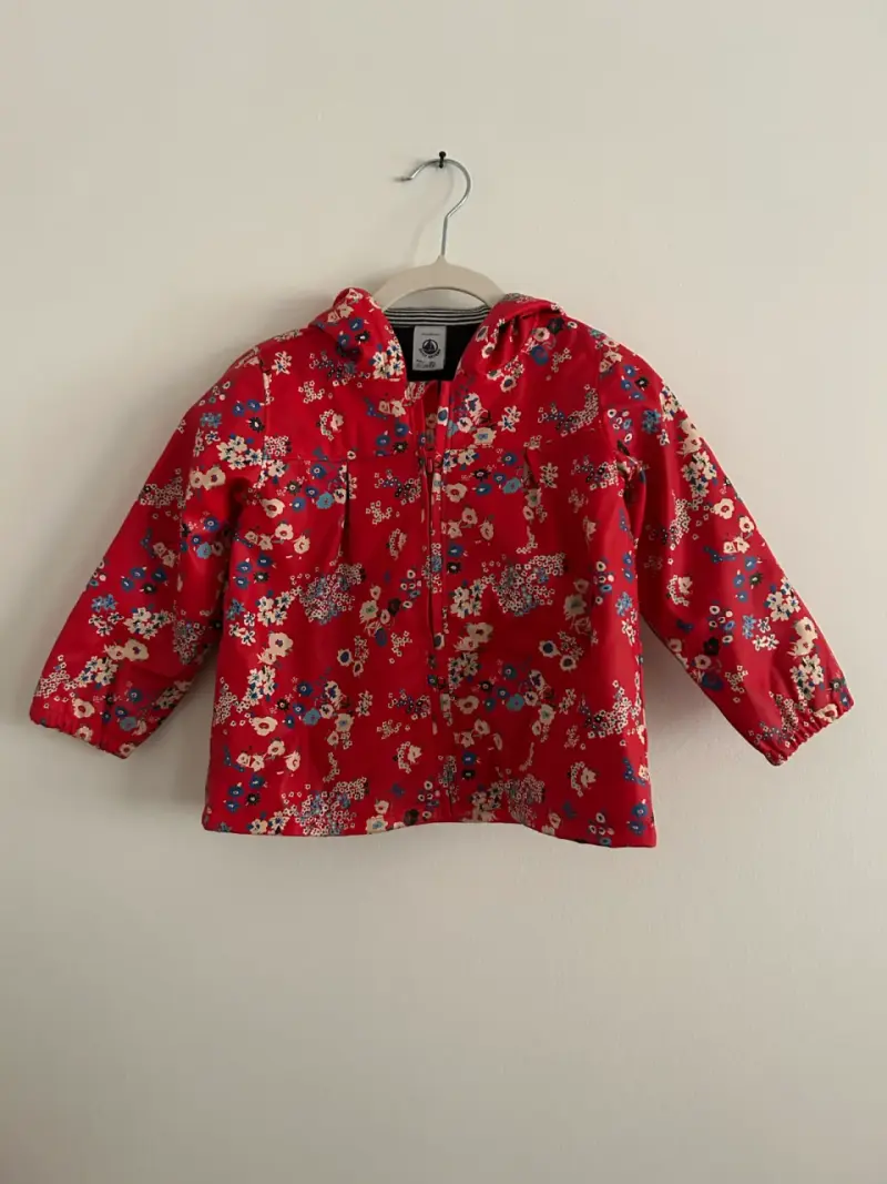 Chaqueta infantil floral roja - 24 meses