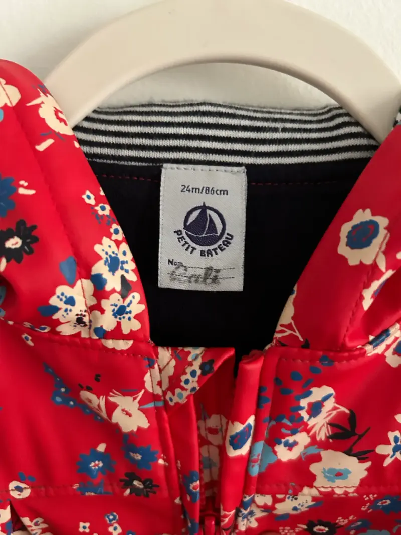 Chaqueta infantil floral roja - 24 meses - 2