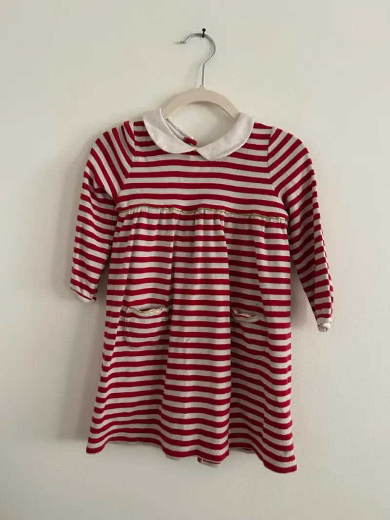 Vestido rayado rojo y blanco