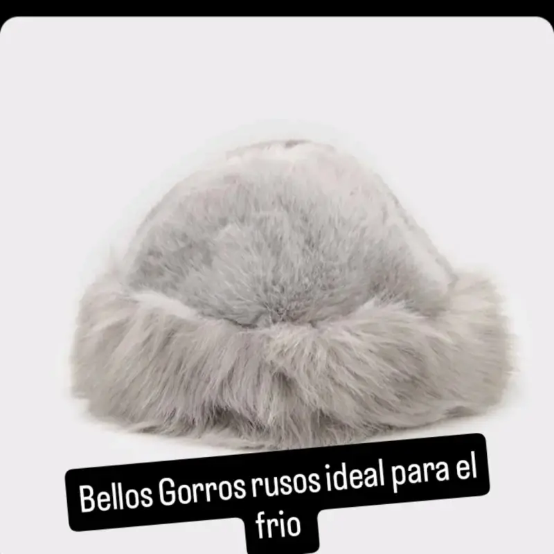 Gorro de piel sintética gris - 2