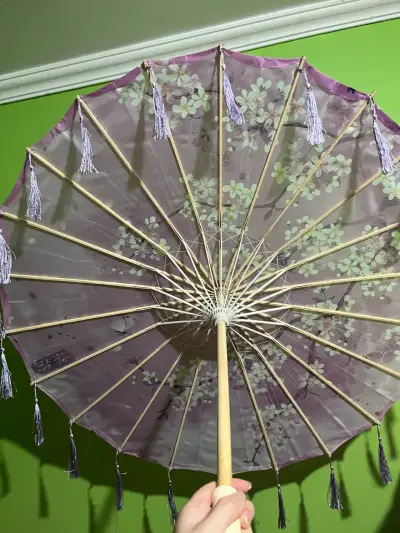 Parasol plegable floreado - miniatura 2