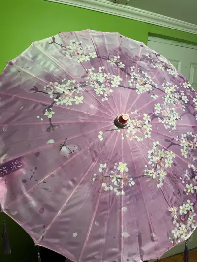 Parasol plegable floreado - miniatura 3