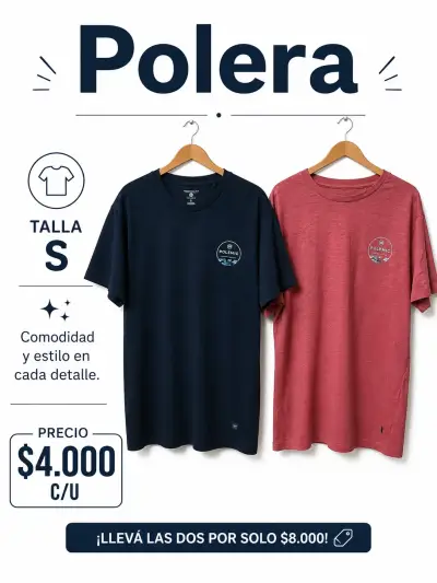 Polera roja modern fit - miniatura 3