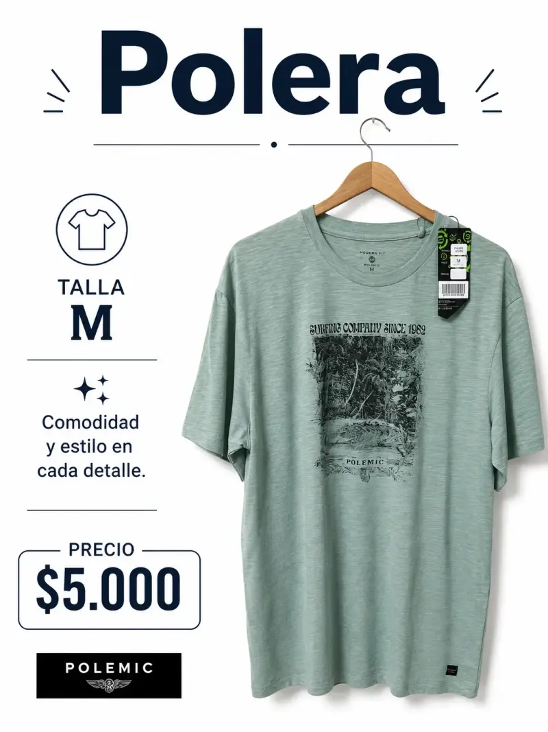 Polera gris moderna talla M - 2