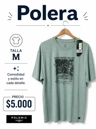 Polera gris moderna talla M - miniatura 2