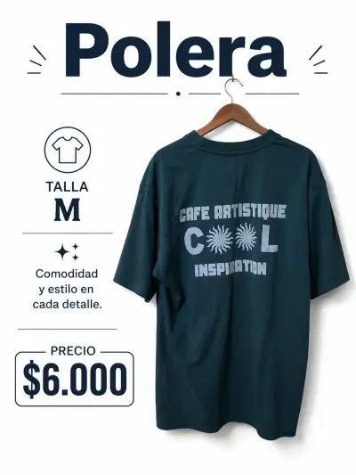 Polera azul con estampado - miniatura 3