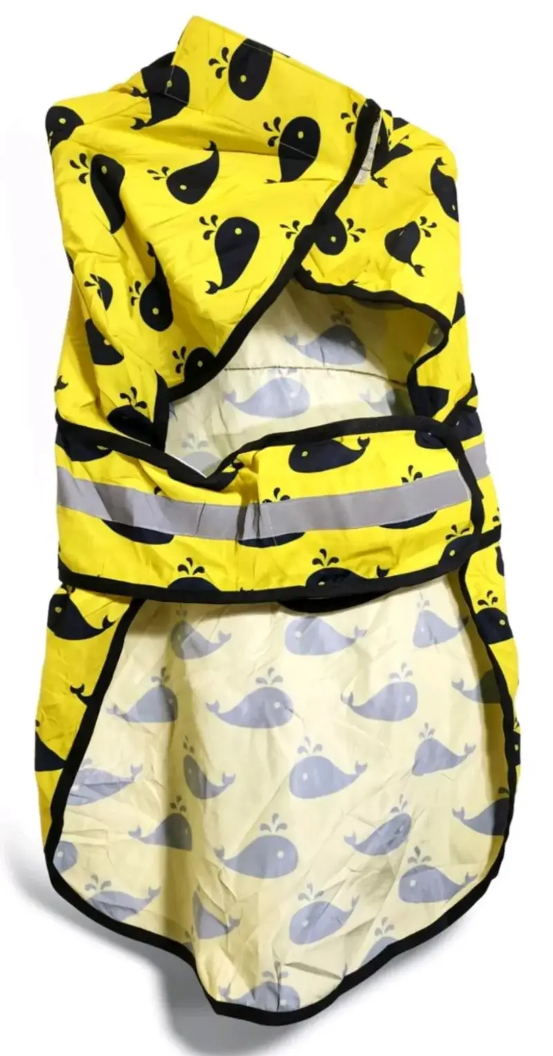 Impermeable C/capucha, Fondo Amarillo Con Ballenas - 5