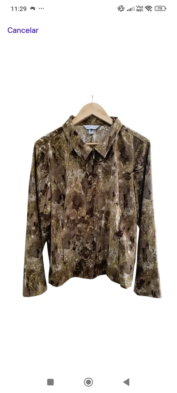 Camisa vintage marrón estampada