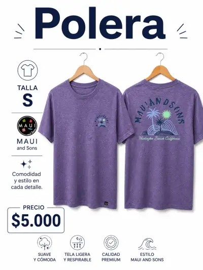 Polera morada con estampado - miniatura 3