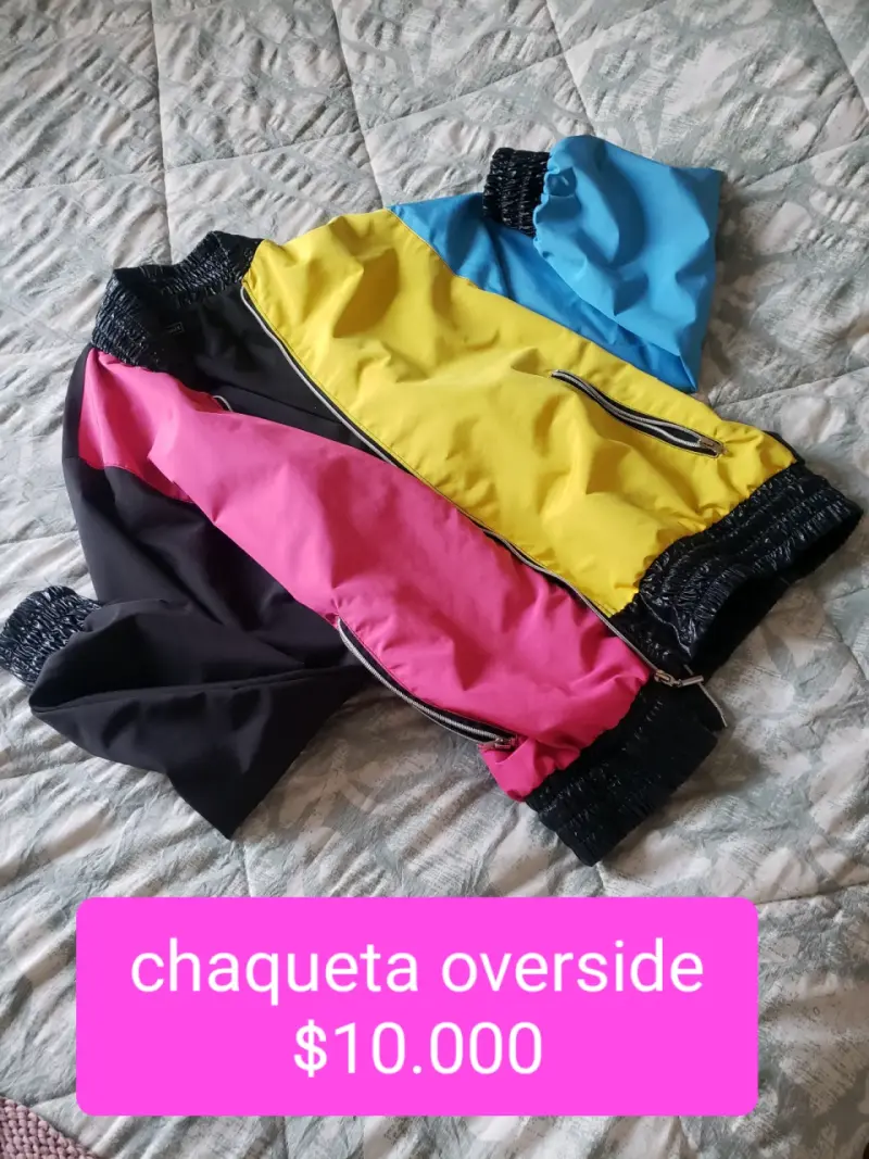 Chaqueta oversize multicolor talla M