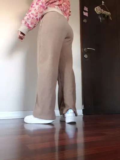 Pantalon sastre beige tipo zara talla s - miniatura 2