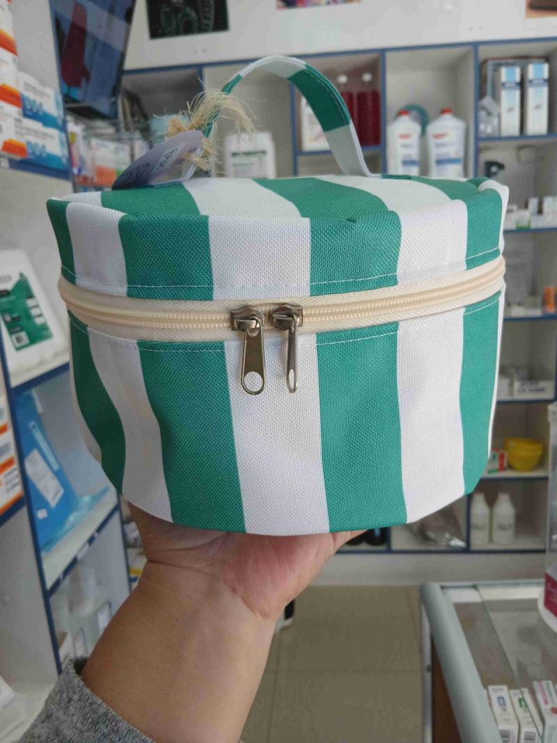 Neceser rayas verde y blanco