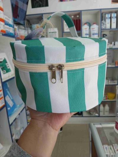 Neceser rayas verde y blanco - miniatura 1