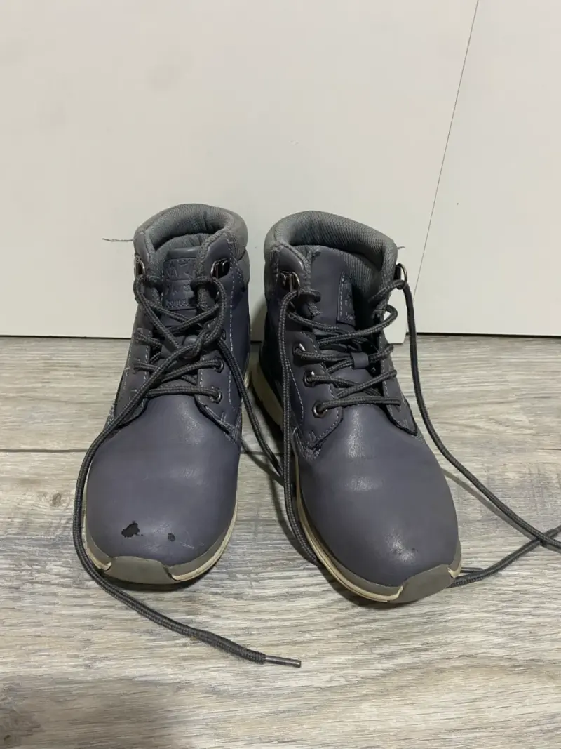Botas de cuero gris oscuro - 4