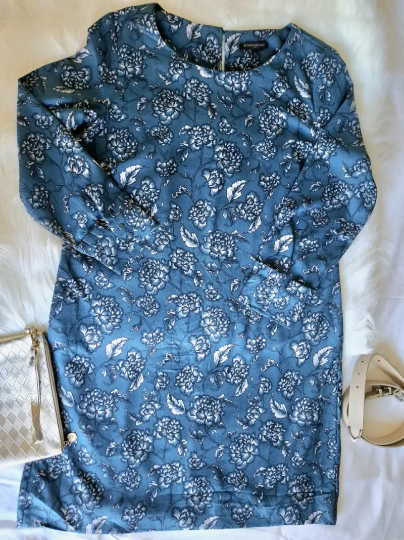 Vestido azul verdoso floral - 2