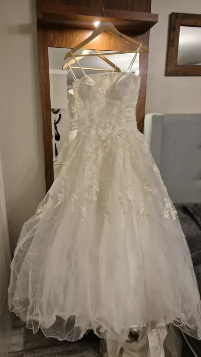 Vestido de novia blanco encaje - miniatura 2