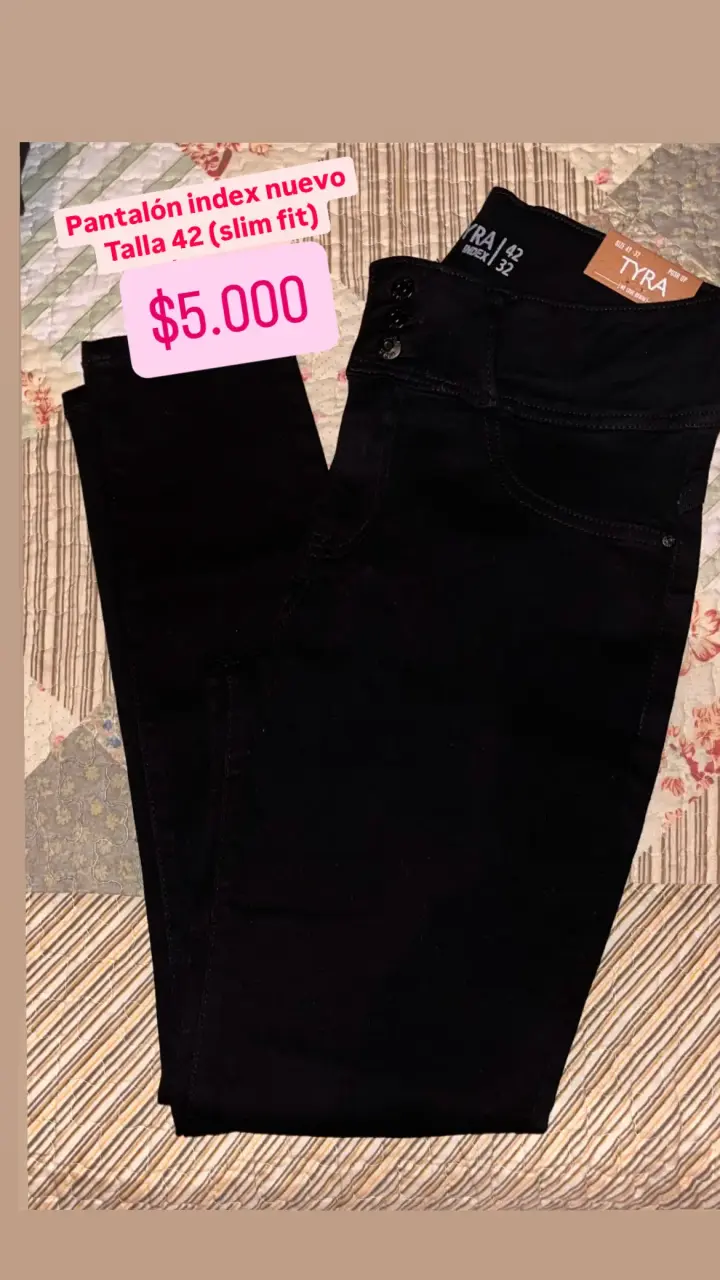 Pantalón Index Negro Talla 42