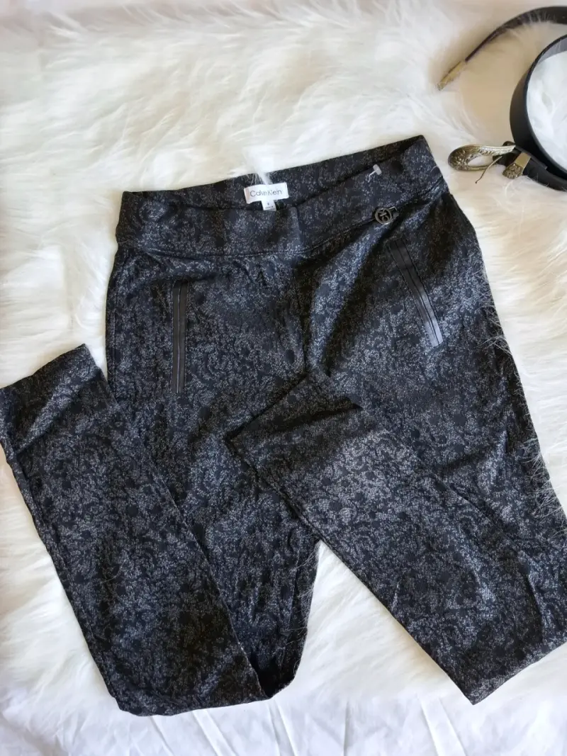 Pantalón negro estampado mujer - 2