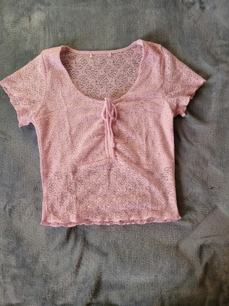 Blusa encaje rosada
