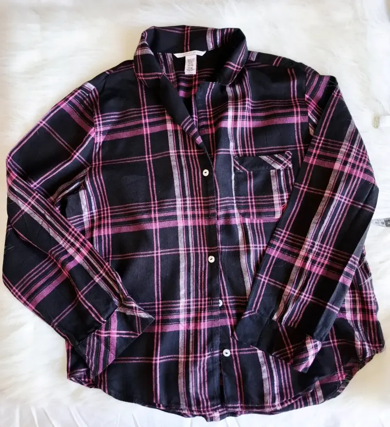 Camisa Victoria's Secret a cuadros rosados - 1