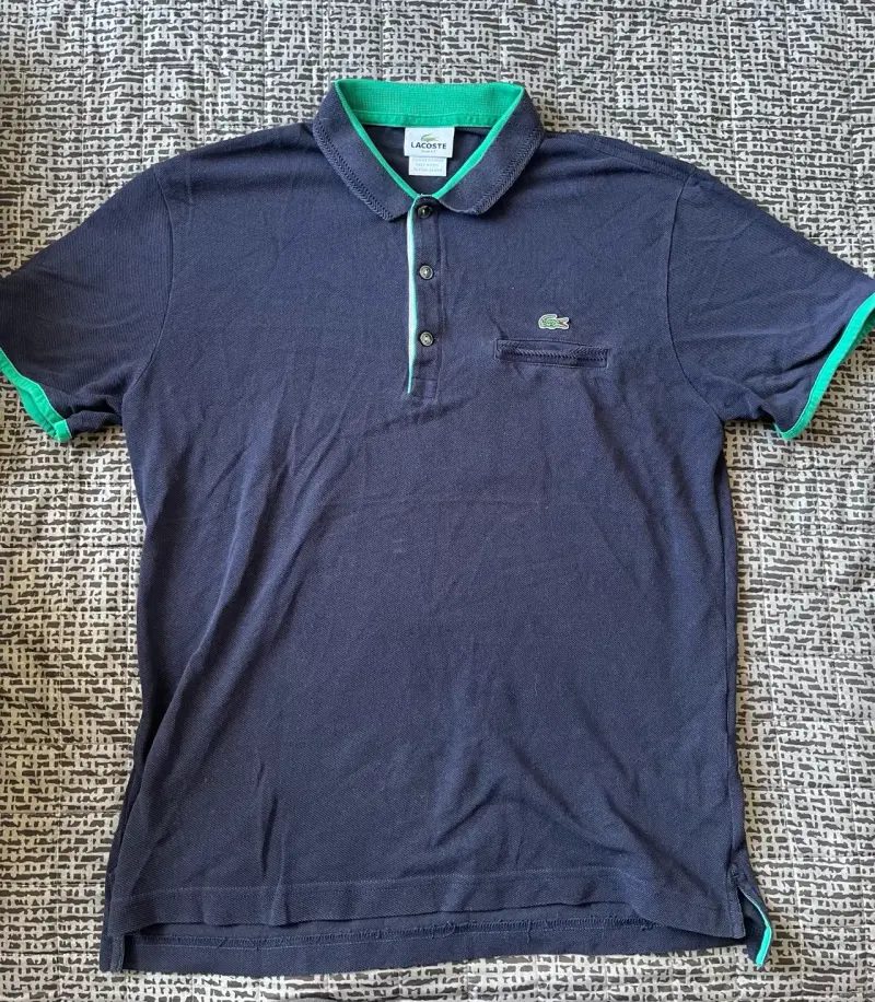 Polera polo Lacoste azul - 1