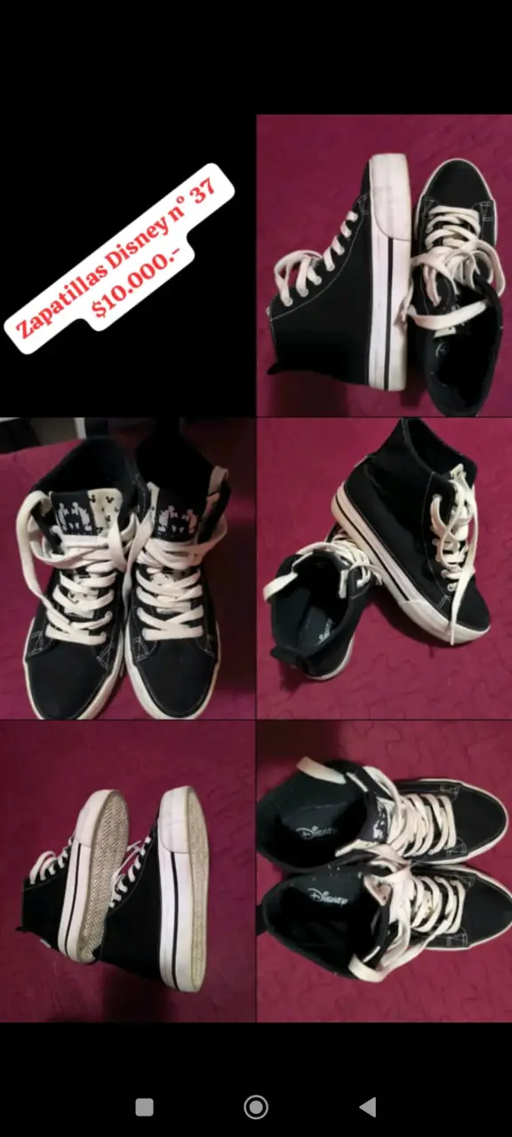 Zapatillas negras Disney talla 37