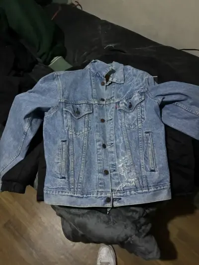 Chaqueta de mezclilla azul vintage - miniatura 1