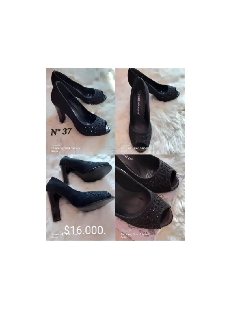 Tacones negros con tachas, N°37 - 6