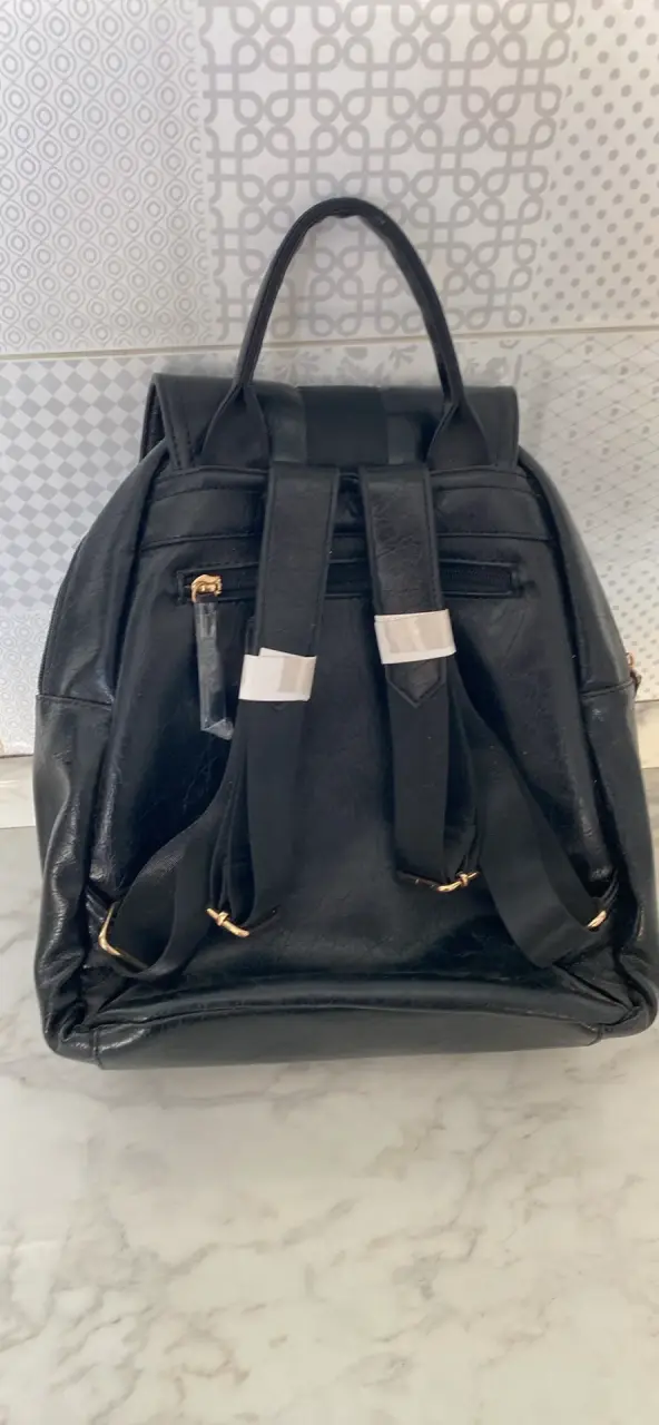 Mochila de cuero negra nueva - 2