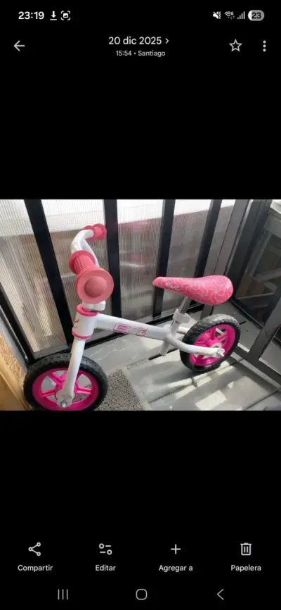 Bicicleta sin pedales EVO rosa - miniatura 3