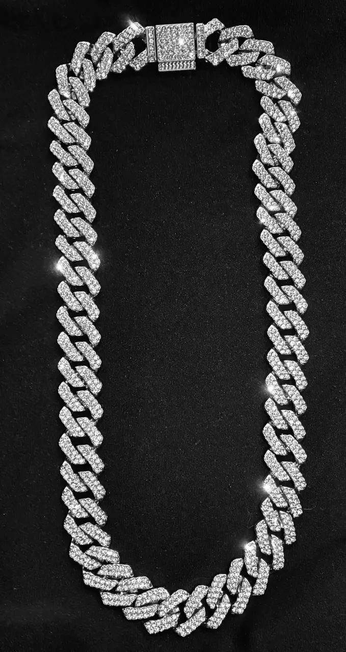 Cadena cubana diamantada-45 CM - 3
