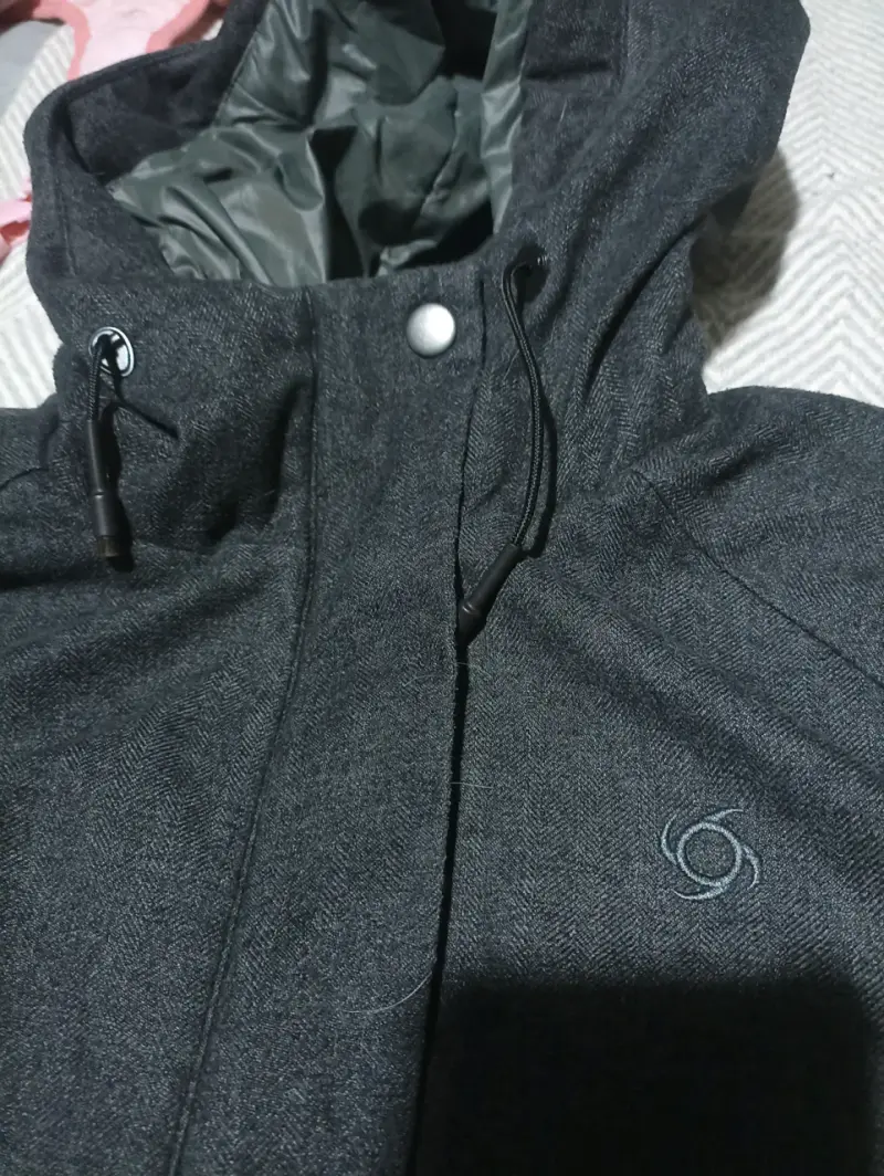 Parka gris oscuro con capucha - 1