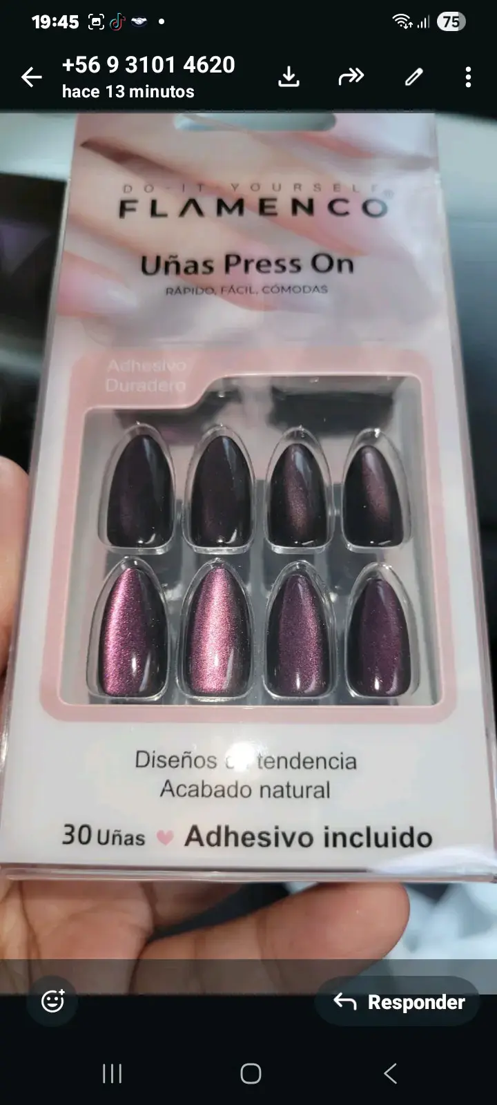 Uñas postizas rojas 30 unidades - 2