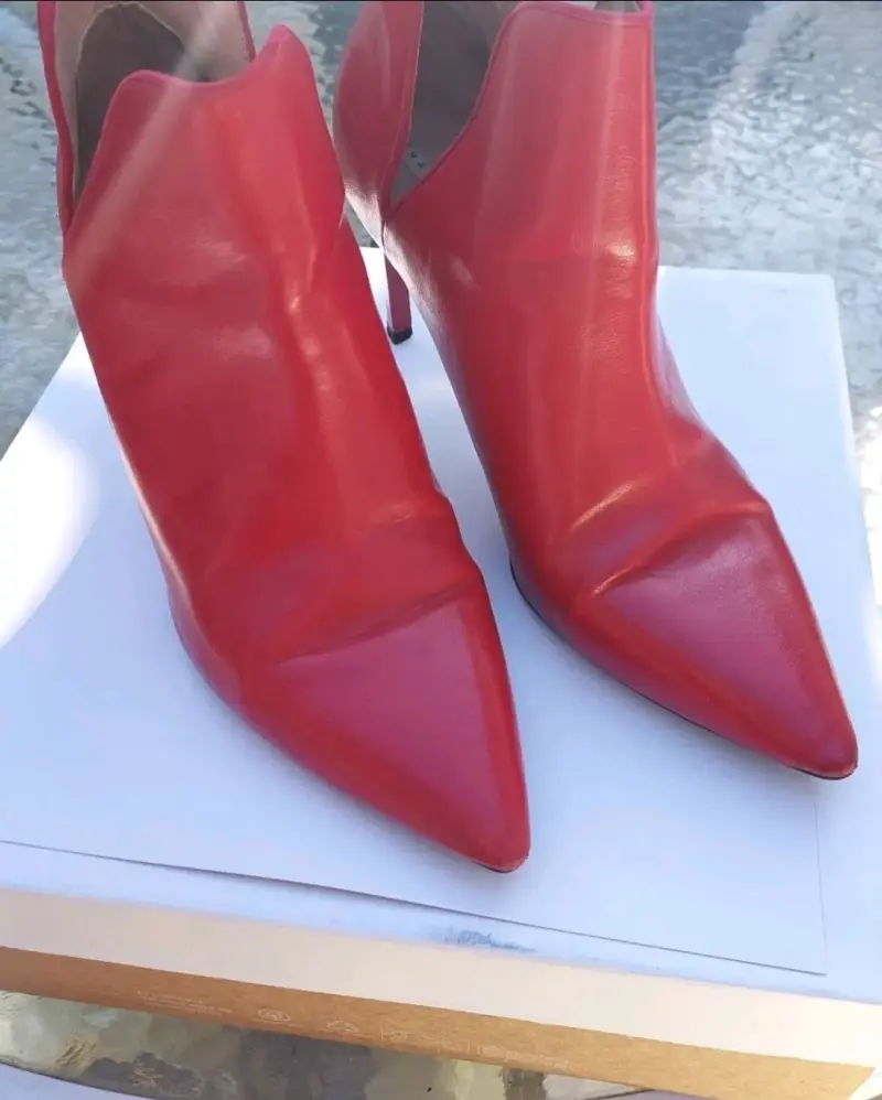 Botines rojos Zara de tacón alto - 3