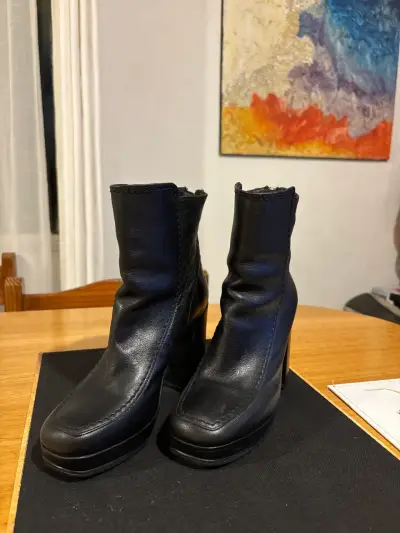 Botines negros de cuero Mango - miniatura 1