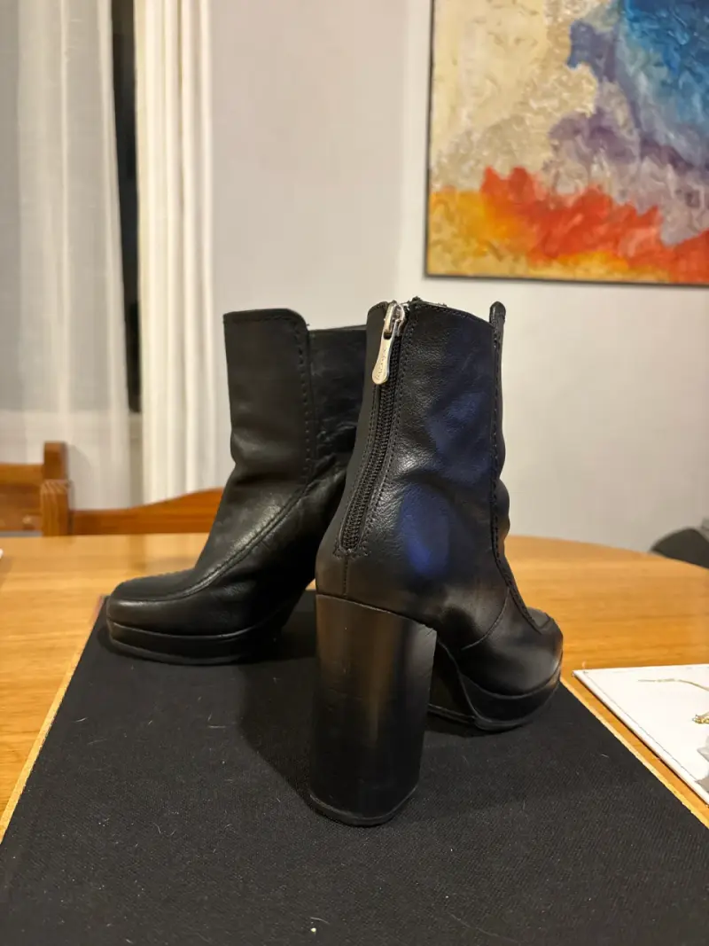 Botines negros de cuero Mango - 2
