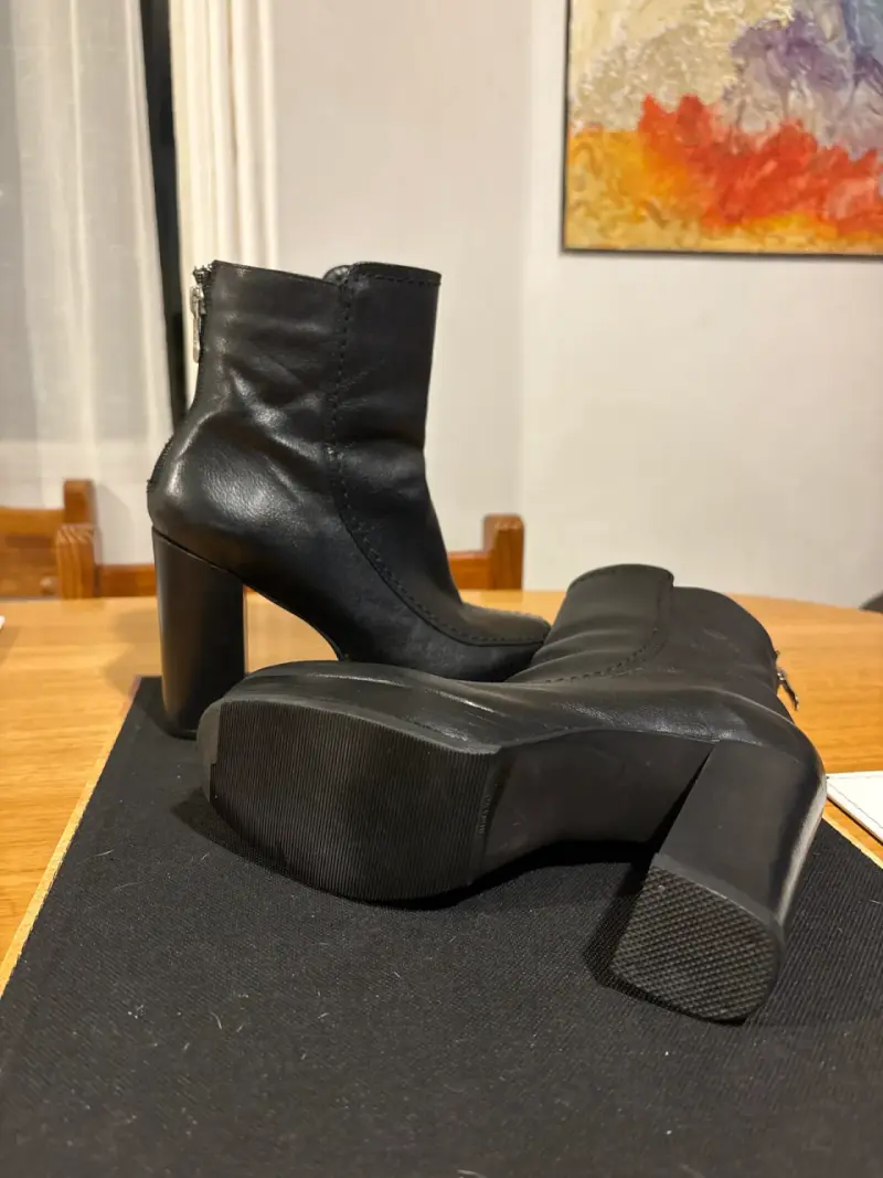 Botines negros de cuero Mango - 3