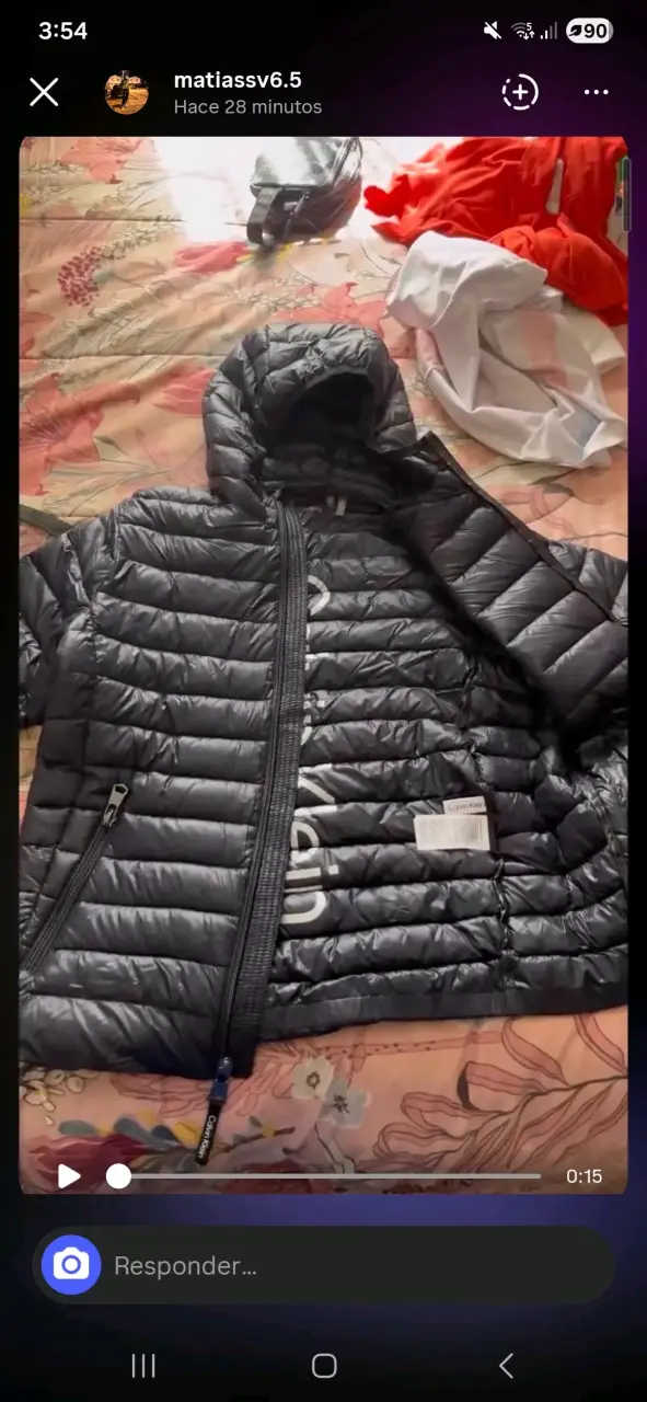 Chaqueta negra acolchada Calvin Klein original