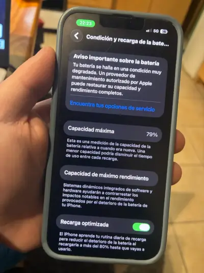 Smartphone azul con cámara dual - miniatura 2