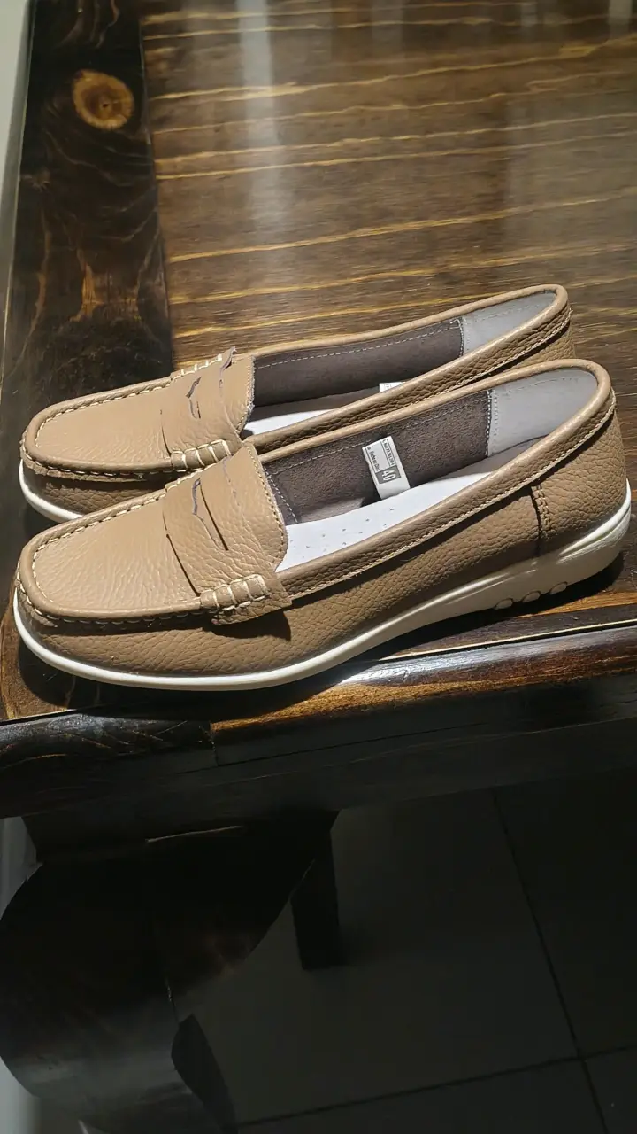 Mocasines de cuero beige - 2