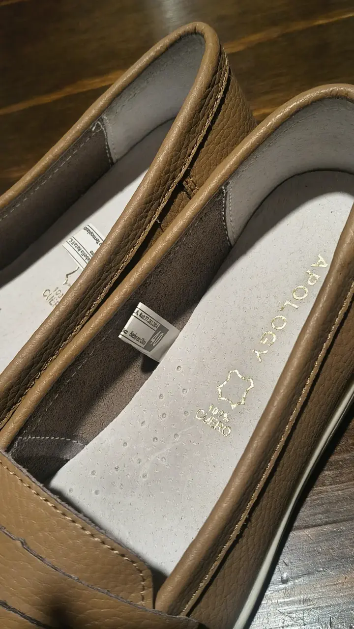 Mocasines de cuero beige - 3